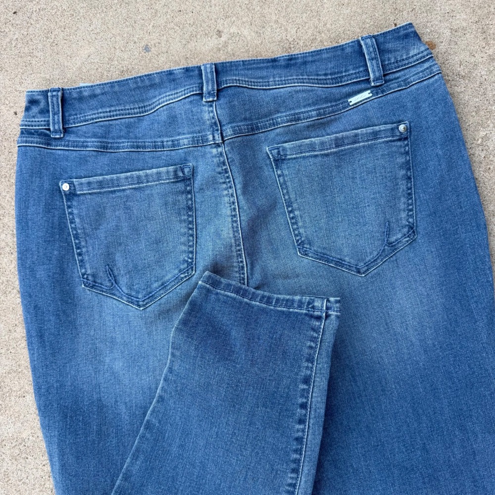 INC International Concepts Jeans Womens 16 Blue Rhinestone Skinny Leg Denim